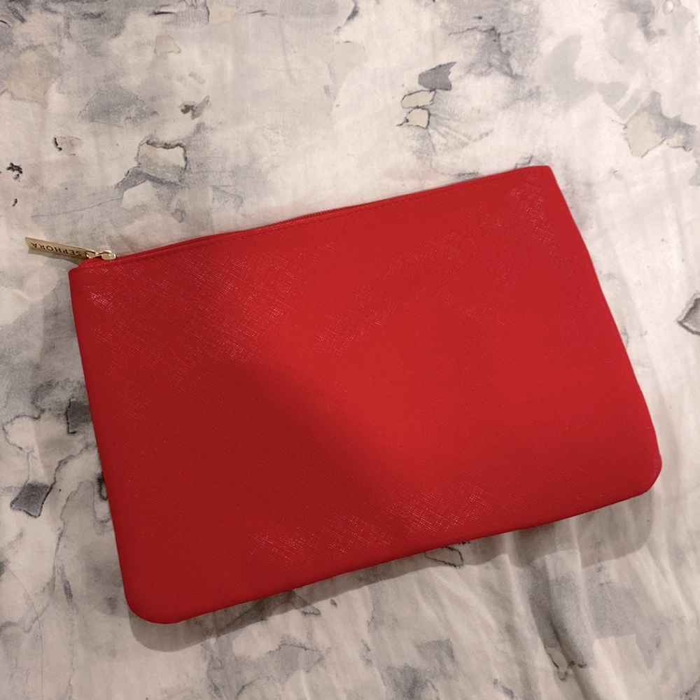 Large red Sephora makeup bag